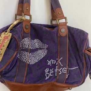 Betsey Johnson Purple Corduroy Bag